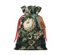Bolsas reutilizables de arpillera floral de la era victoriana con cordón, bolsas de regalo rústicas para fiestas de vacaciones y regalos de Navidad