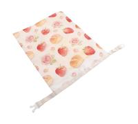 Bolsas Reutilizables de Cera de Abeja para Pan, Algodón Blanco | Doble Capa Cierre y Roll-top, Patrón Fresa y Rosa, Uso en Cocina y Compras de Panadería
