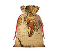 Bolsas reutilizables de lona con diseño de mapa del mundo, varios tamaños para todas las ocasiones