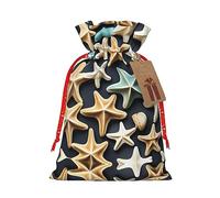 Bolsas reutilizables de lona con estampado de estrellas de mar y conchas, varios tamaños para todas las ocasiones