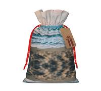 Bolsas reutilizables de lona con estampado de playa y mar, varios tamaños para todas las ocasiones