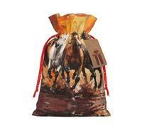 Bolsas reutilizables de lona con impresión artística de caballos corriendo para artículos a granel, varios tamaños para todas las ocasiones