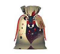Bolsas reutilizables de lona con impresión de ciervos de Navidad, varios tamaños para todas las ocasiones