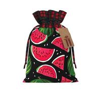 Bolsas reutilizables de regalo con estampado de sandía, con cordón, para celebraciones, vacaciones, cumpleaños, fiestas