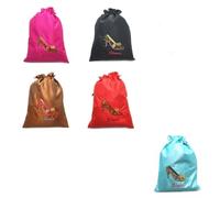 Bolsas reutilizables de seda con cordón para zapatos de tacón alto para mujer, bolsa de almacenamiento portátil para viajes, hogar, bolsa de embalaje con forro, Colores mixtos (5 unidades), 10.6 x 14