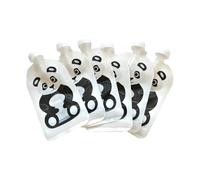 Bolsas reutilizables para comida de bebé Fill n Squeeze - Cremallera doble abertura trasera para limpieza fácil - Bolsas de bebé para destete, yogur, purés y comida troceada - Comida de bebés casera - Libre de BPA y PVC - 6 x 150ml (Panda)