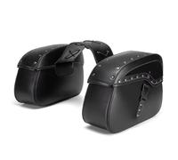 bolsas sillin moto Alforja Motocicleta Negra Estilo Punk Baúl Lateral Para Moto Bolsa Doble Sillín Crucero Para Motos Turismo Alta Capacidad Viaje Moto Bolsa Trasera