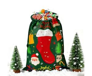 Bolsas sorpresa navideñas, bolsas de fieltro con cordón | Bolsas de aperitivos navideños - Para vacaciones, invierno, fiestas, celebraciones, dulces, galletas, pequeños juguetes, almacenamiento