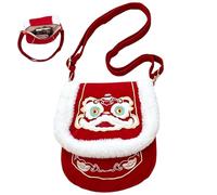 Bolsas Tote Monas Bolso De Mano Bordado Rojo Afelpado Mujer
