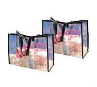 Bolsas transparentes aprobadas por el estadio de 20 x 14 x 7 pulgadas, paquete de 2 con asas para conciertos, playa, deportes, eventos, almacenamiento compatible con políticas de seguridad, negro