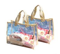 Bolsas transparentes aprobadas por el estadio de 20 x 14 x 7 pulgadas, paquete de 2 con asas para conciertos, playa, deportes, eventos, almacenamiento compatible con políticas de seguridad, negro