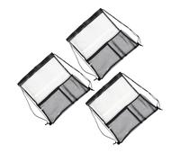 Bolsas Transparentes con Cordón, Paquete de 3, Diseño Impermeable para Gimnasio, Eventos en la Playa, con Bolsillo Frontal, 50x48cm