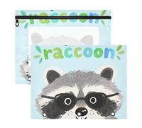 Bolsas transparentes para lápices, bolsa de almacenamiento con ventana para carpeta de 3 anillos, paquete de 2 suministros escolares para estudiantes, Just A Girl Who Loves Raccoon