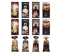Bolsas truco oro Treat, 12 piezas Bolsas truco oro Treat halloween bolsa de caramelo Goody calabaza fantasma lindo, bolsas de galletas suministros de fiesta decoración festiva espeluznante para niños