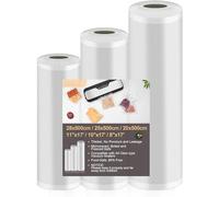 Bolsas Vacio Alimentos 3 Rolls, Rollos al Vacio 20/25/28x500cm para Envasadora al Vacío, Rollos Bolsas para Conservación de Alimentos y Sous Vide Cocina, BPA Free