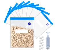 Bolsas Vacio Alimentos, Bolsas Envasar al Vacio Alimentos, Bolsas Envasadora al vacio, 10 Piezas Bolsas Vacío 22 x 28 cm Reutilizables Bomba de Mano, Cremallera Válvula para Almacenamiento