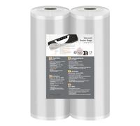 Bolsas Vacio Alimentos, 2 Rollos 28×600 cm Bolsas de Envasado al Vacío Reutilizables, Sin BPA Rollos Envasadora al Vacio para la Conservación de Alimentos