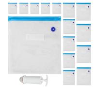 Bolsas Vacio para Filamentos,Transparentes Almacenamiento de Filamentos 3D,Bolsas de Almacenamiento de Cremallera de Compresión al Vacío,6 Clips Sellado y 1 Bomba Mano,3 Tamaños 15pcs