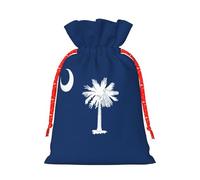 Bolsas versátiles con estampado de bandera de Carolina del Sur, reutilizables, con cordón, para fiestas
