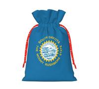 Bolsas versátiles con estampado de bandera de Dakota del Sur, reutilizables, con cordón, para fiestas
