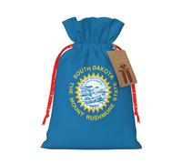 Bolsas versátiles con estampado de bandera de Dakota del Sur, reutilizables, con cordón, para fiestas