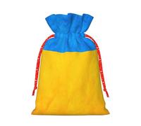 Bolsas versátiles con estampado de bandera de Ucrania, reutilizables, con cordón, para fiestas