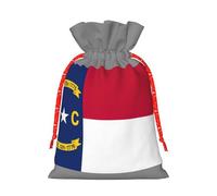 Bolsas versátiles con estampado de la bandera del estado de Carolina del Norte, bolsas reutilizables con cordón para fiestas