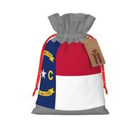 Bolsas versátiles con estampado de la bandera del estado de Carolina del Norte, bolsas reutilizables con cordón para fiestas