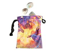 Bolsas y bolsas de tarot, bolsa de almacenamiento de joyas para tarjetas de tarot, bolsa de dados de tarot con cordón, patrón de dios del sol, 13 x 18 cm, bolsas de mano para cartas de tarot, dados y
