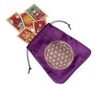 Bolsas y bolsas de tarot | Bolsa de almacenamiento de terciopelo con cordones para entusiastas | Bolsa de tarjetas para dados | Bolsas de joyería de regalo para tarjetas, Purple, flower of life