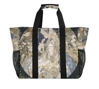 Bolsas y bolsas plegables de estilo retro para niña, estilo rococó, a prueba de arena, con asas, para playa, Arte rococó para niña estilo retro, 1 size, Moda