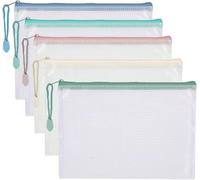 Bolsas zip malla Bolsa de malla con cremallera, 10 unidades, bolsa de malla con cremallera, bolsa con cremallera for organizar el aula, bolsa de plástico con cremallera, 5 colores, tamaño A4(Colour mi