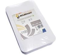 Bolsemack Bases Loncheado 160x250mm Blanco (100 unidades) de 200 Micras Para Loncheados de Productos Apto para todo tipo de bolsas de vacío Ideal para embutidos o salazones.