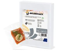 Bolsemack Bolsa Gofrada 160x230 Mm para Envasado Al Vacío Alimentaria (100 Unidades) - Cocina Sous-vide -Compatible con Todas las Envasadoras Domésticas- Libre de Bisphenol y Ftalatos