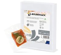 Bolsa gofrada envasado al vacio 150x200 mm. (15x20 cm.) 100 Unidades. Para todo tipo de envasadoras al vacío | Sin BPA ni ftalatos | Bolsas de vacío para alimentos | Aptas para cocción sous vide