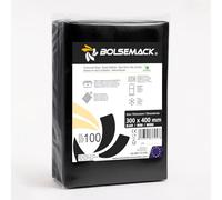 Bolsemack - Bolsas de vacío para alimentos 30x40cm (100 uds.). Trasera gofrada, color Negro Opaco, Sin BPA, Reutilizables, Sous-Vide, Compatible con todo tipo de Envasadora Doméstica, UE