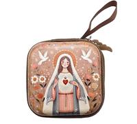 Bolsillo católico con cremallera, bolsa de rosario de la Virgen María, pequeño soporte para rosario religioso de Jesús, bolsa de recuerdo, #2, Estilo vintage