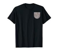 Bolsillo con estampado de leopardo blanco y negro para un gato salvaje fresco Camiseta