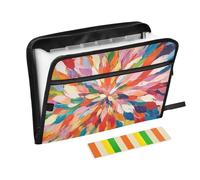 Bolsillo expandible para archivos, tamaño A4, bolsillo colgante con etiqueta para dietistas, militares, explosión radiante de color