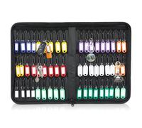 Bolsillo impermeable para llaves, bolso grande con cremallera, estuche portátil para llaves ignífugo, organizador para montaje en pared, caja de llaves con 54 colgantes para oficina, casa, hotel