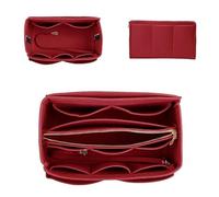 Bolsillo Interno Make Up Organizer Felt Insert Bag For Handbag Travel Inner Purse Portable Cosmetic Bags Fit Various Brand Bags. Multi Compartimentos (Color : Burgundy, Size : 26X15X15CM)