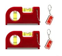 Bolsillo para nivel de burbuja con base magnética, herramienta compacta de burbujas para alineación horizontal y vertical, 45 mm para mini regla para renovación del hogar (4 unidades, rojo)