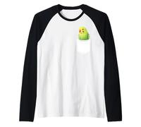 Bolsillo verde de brecha Camiseta Manga Raglan