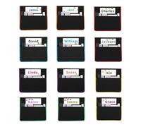 Bolsillos Para Silla - Tela Oxford | Paquete De Doce Piezas Para Aula 1265G, Organizador De Respaldo De Asiento Negro Con Etiqueta Nominativa Que Puede Contener Artículos De Papelería Para Él