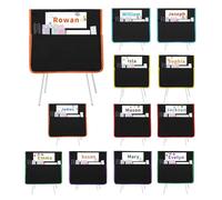 Bolsillos portaobjetos para sillas escolares | Organizador trasero con bolsillo y etiqueta nominal| 12 piezas lavable a máquina organizador para sillas | Porta libros material escolar