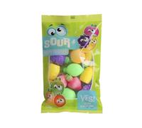 Bolsita de Fiestas de frutas ácidas con sabores a naranja, uva, lima, piña, fresa y plátano