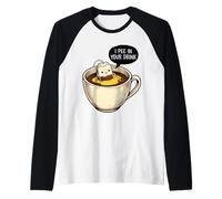 Bolsita de Té Graciosa Humor Taza Amante del Té Camiseta Manga Raglan
