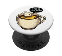 Bolsita de Té Graciosa Humor Taza Amante del Té PopSockets PopGrip Adhesivo