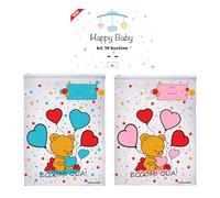 Bolsitas de recuerdo para recién nacido, hospital, 10 unidades, bolsas para el parto de la madre y el cambio de guardería, sobres transparentes, antipolvo para bebés, fabricado en Italia (celeste)