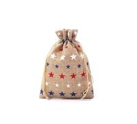 Bolsitas De Tela 50pcs 10x14 13x18cm Pentagram Burlap Bags Independence Day Gift Bags Cotton Linen Drawstring Jewelry Bag Christmas Party Decor(50PCS_13X18CM)